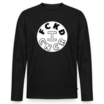 I FUCKED CANCER - Men's Premium Organic Long Sleeve Shirt - black - Front - Nico (187cm)