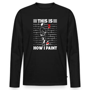 House Painter Hilarious Designs Unique Gifts - Men's Premium Organic Long Sleeve Shirt - black - Front - Nico (187cm)