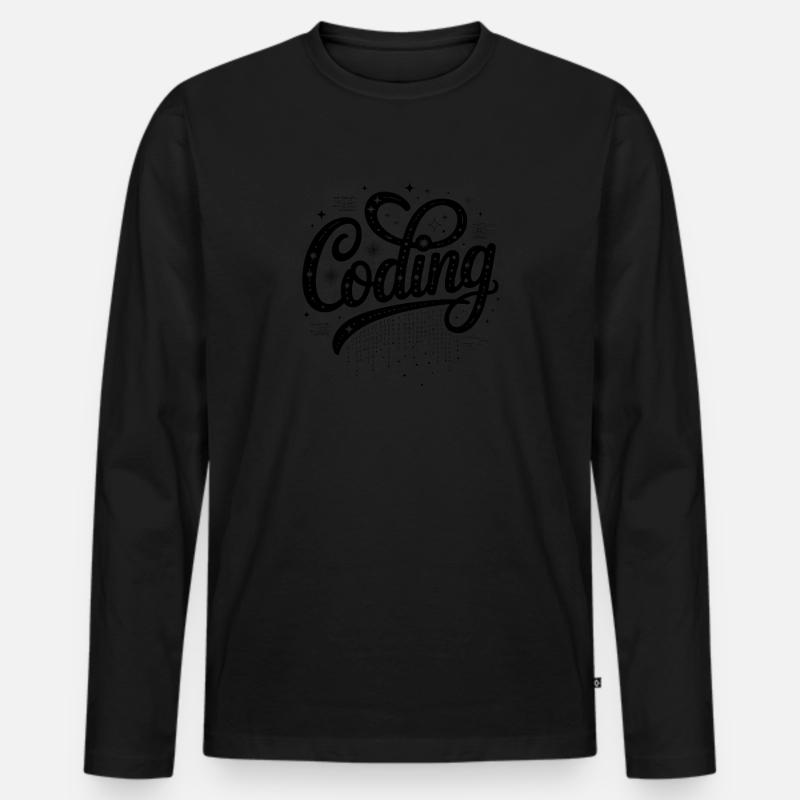 Coding - Cool Technology Design - Men's Premium Organic Long Sleeve Shirt - black