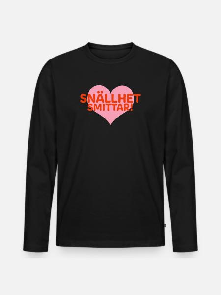 Freundlichkeit ist ansteckend - Männer Premium Bio Langarmshirt - Schwarz