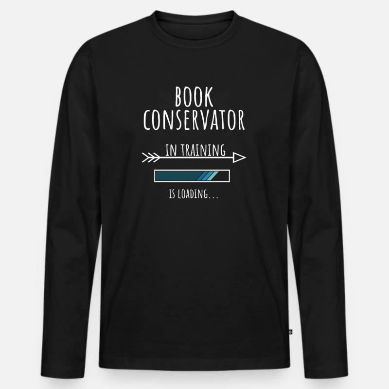 Geschenk Beruf Ausbildung Buchrestaurator - Männer Premium Bio Langarmshirt - Schwarz