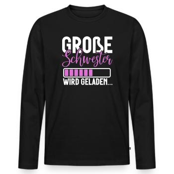 Grande Soeur Annonce Annonce Arc-en-ciel - T-shirt manches longues Premium bio Homme - noir - Devant - Nico (187cm)