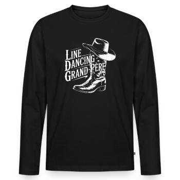 Opa-Tanzlinie - Männer Premium Bio Langarmshirt - Schwarz - Vorne - Nico (187cm)