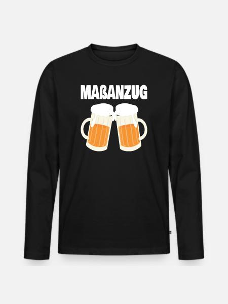 Maß Bier Maßanzug - Männer Premium Bio Langarmshirt - Schwarz