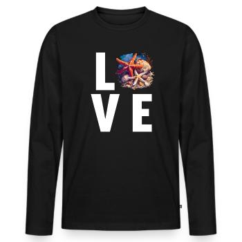 Starfish Starfish - Men's Premium Organic Long Sleeve Shirt - black - Front - Nico (187cm)