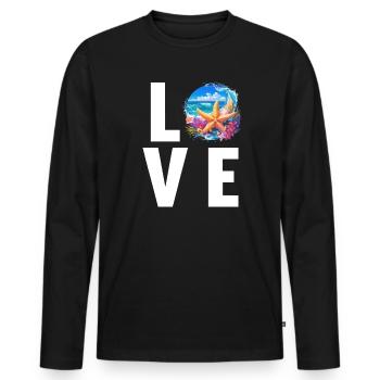 Starfish Starfish - Men's Premium Organic Long Sleeve Shirt - black - Front - Nico (187cm)