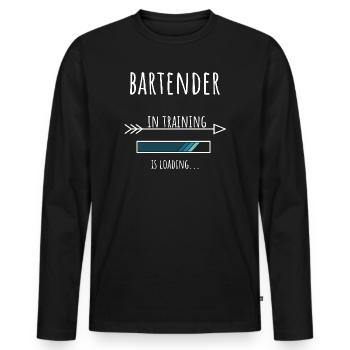 Bartender Geschenk Beruf Ausbildung Barkeeper - Männer Premium Bio Langarmshirt - Schwarz - Vorne - Nico (187cm)