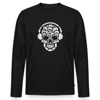 Skeleton Head Video Gaming Halloween Gamer - Männer Premium Bio Langarmshirt - Schwarz - Vorne - Nico (187cm)