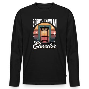 Elevator toddler & kids - Men's Premium Organic Long Sleeve Shirt - black - Front - Nico (187cm)