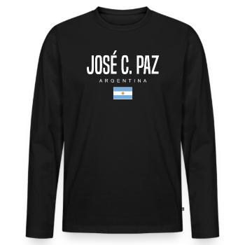José C. Paz Argentine Argentine - T-shirt manches longues Premium bio Homme - noir - Devant - Nico (187cm)