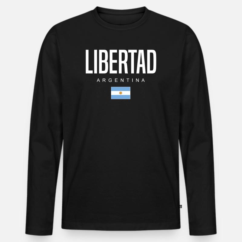 Libertad Argentinien Argentinier - Männer Premium Bio Langarmshirt - Schwarz