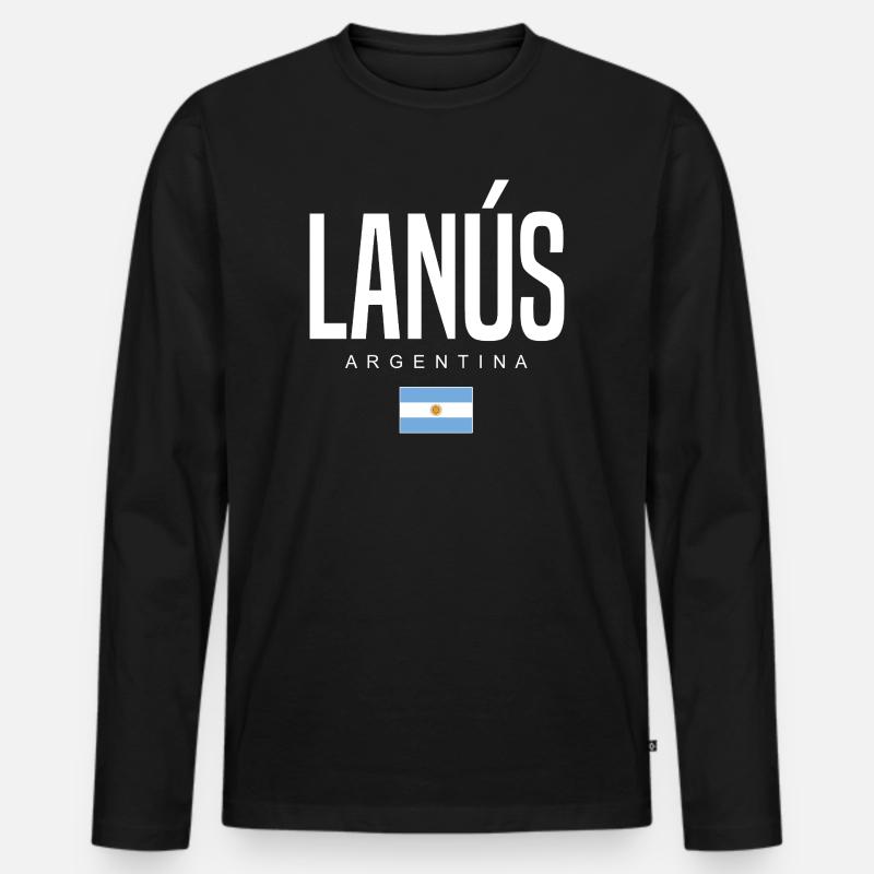 Lanús Argentinien Argentinier - Männer Premium Bio Langarmshirt - Schwarz