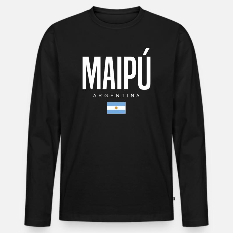 Maipú Argentinien Argentinier - Männer Premium Bio Langarmshirt - Schwarz