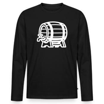 Baril de bière Symbole Brasserie - T-shirt manches longues Premium bio Homme - noir - Devant - Nico (187cm)
