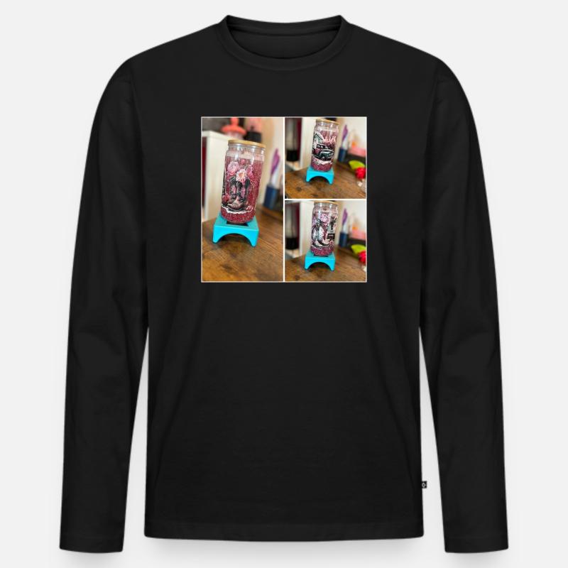 Glitzerbecher - Männer Premium Bio Langarmshirt - Schwarz