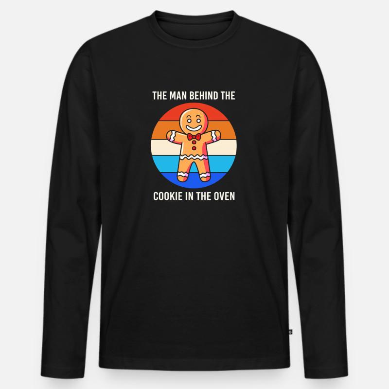 Werdende Väter Werdender Papa - Männer Premium Bio Langarmshirt - Schwarz