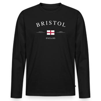 Bristol, Angleterre – Souvenir et cadeau des Fêtes - T-shirt manches longues Premium bio Homme - noir - Devant - Nico (187cm)