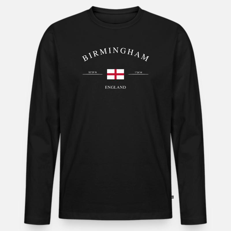 Birmingham England – Urlaub Souvenir & Geschenk - Männer Premium Bio Langarmshirt - Schwarz