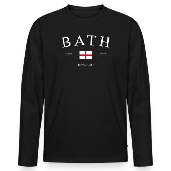 Bath, Angleterre – Souvenirs et cadeaux de vacances - T-shirt manches longues Premium bio Homme - noir - Devant - Nico (187cm)