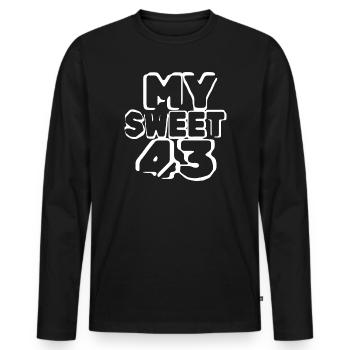 Suess 43 - Männer Premium Bio Langarmshirt - Schwarz - Vorne - Nico (187cm)