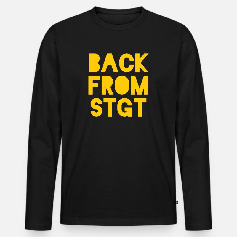 Back from Stuttgart - Männer Premium Bio Langarmshirt - Schwarz