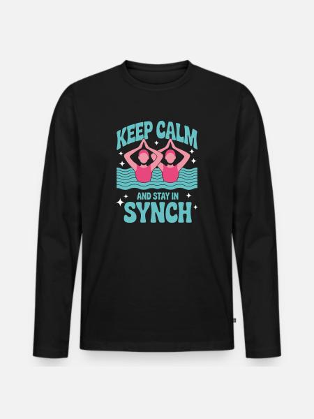 Synchronschwimmen Kunstschwimmen Wassersport - Männer Premium Bio Langarmshirt - Schwarz