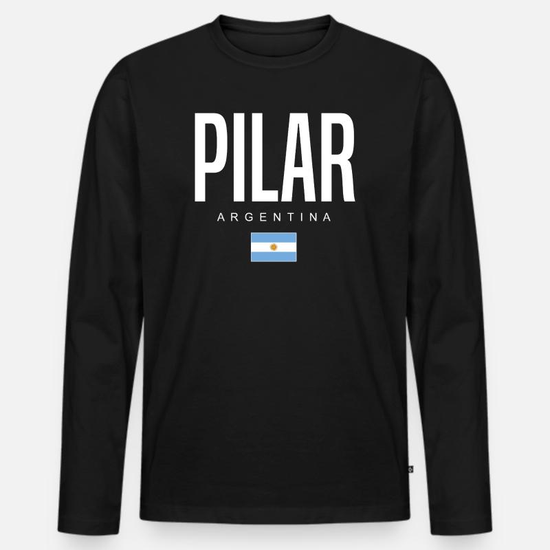 Pilar Argentinien Argentinier - Männer Premium Bio Langarmshirt - Schwarz