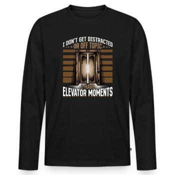 Elevator toddler & kids - Men's Premium Organic Long Sleeve Shirt - black - Front - Nico (187cm)