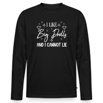 Diamond Painting Artist I Like Big Drills Diamond - Männer Premium Bio Langarmshirt - Schwarz - Vorne - Nico (187cm)