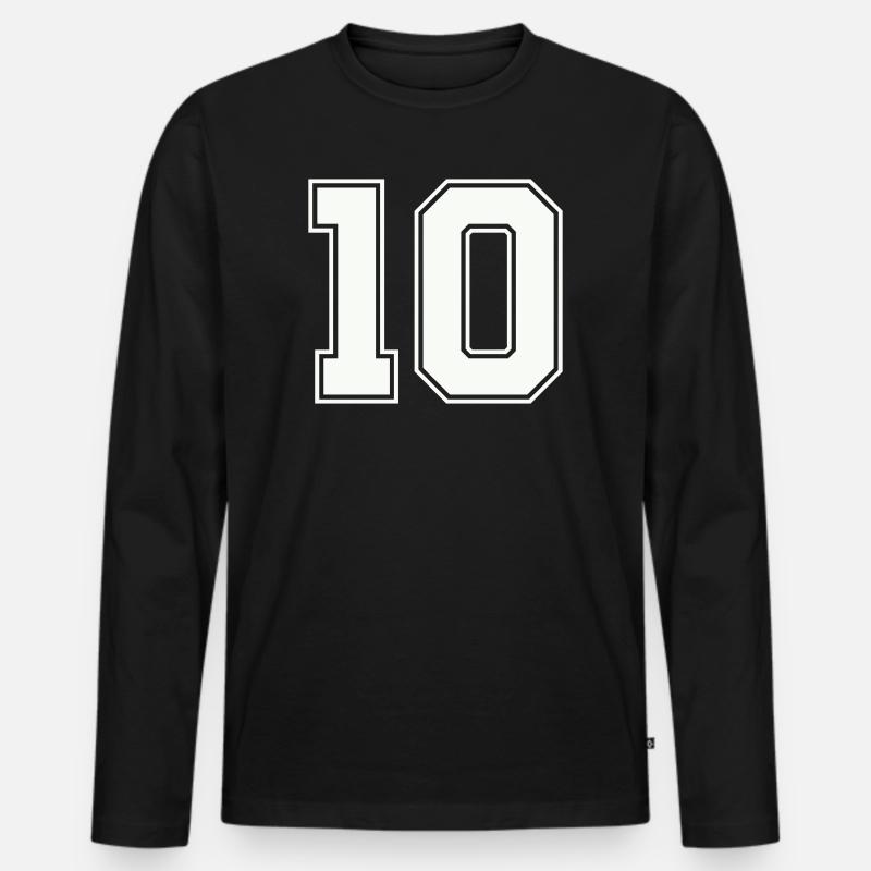 10 - Männer Premium Bio Langarmshirt - Schwarz