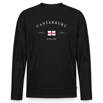 Canterbury, Angleterre – Souvenirs et cadeaux de Noël - T-shirt manches longues Premium bio Homme - noir - Devant - Nico (187cm)