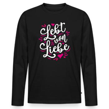 Aimant Romantique Émotions positives Chaleureux - T-shirt manches longues Premium bio Homme - noir - Devant - Nico (187cm)