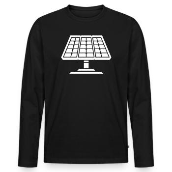 Solar Anlage Panele - Männer Premium Bio Langarmshirt - Schwarz - Vorne - Nico (187cm)