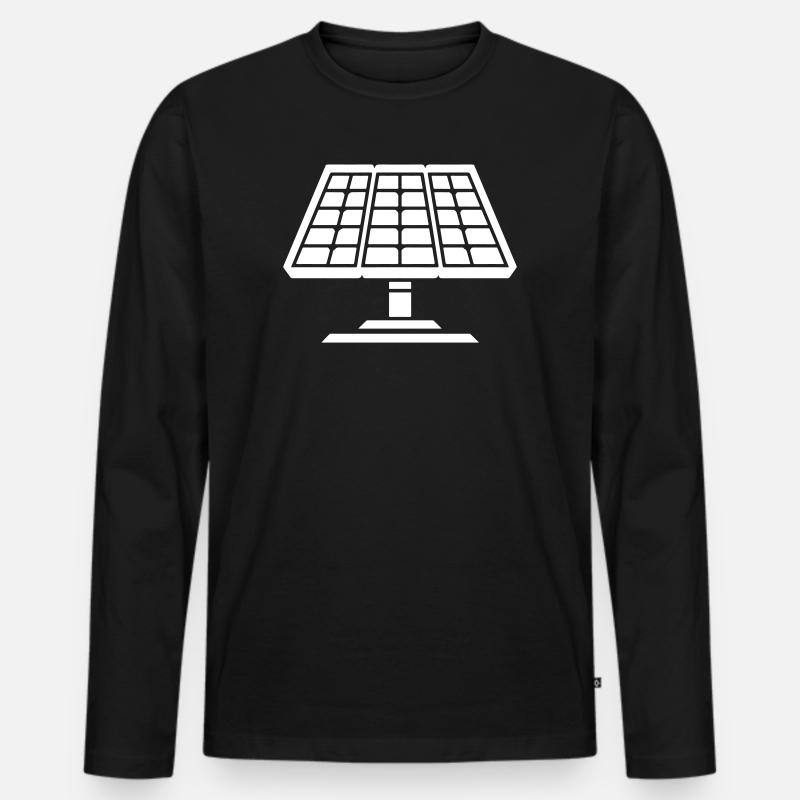 Solar Anlage Panele - Männer Premium Bio Langarmshirt - Schwarz