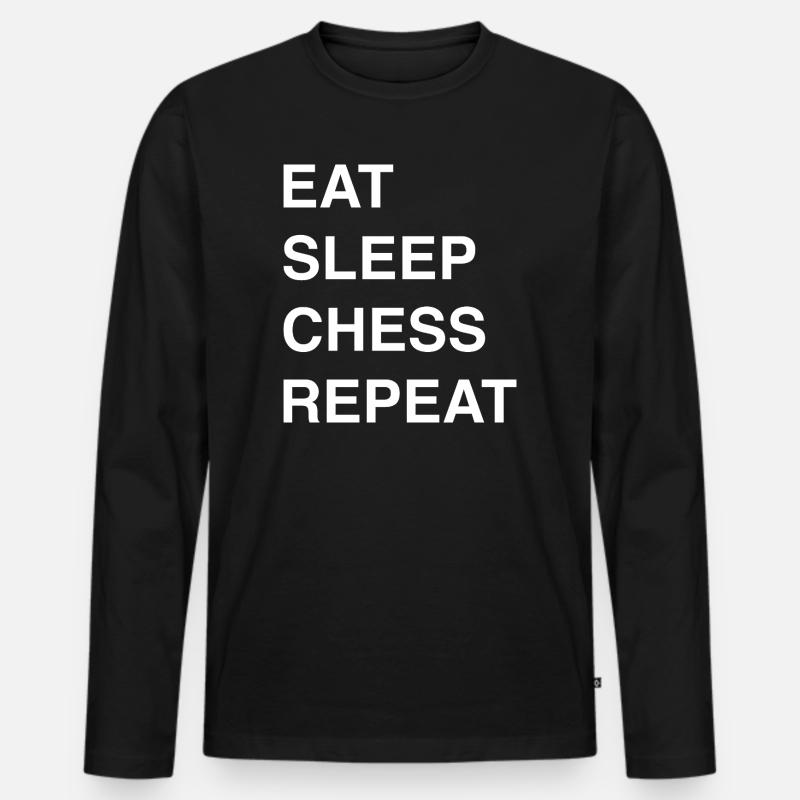 Schach Idee und Chess Sprüche - Männer Premium Bio Langarmshirt - Schwarz