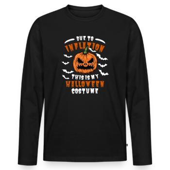 Funny Inflation Halloween Odds - Men's Premium Organic Long Sleeve Shirt - black - Front - Nico (187cm)