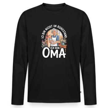 Je ne suis pas à la retraite, je suis mamie plus drôle - T-shirt manches longues Premium bio Homme - noir - Devant - Nico (187cm)