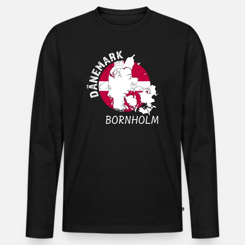 Bornholm - Männer Premium Bio Langarmshirt - Schwarz
