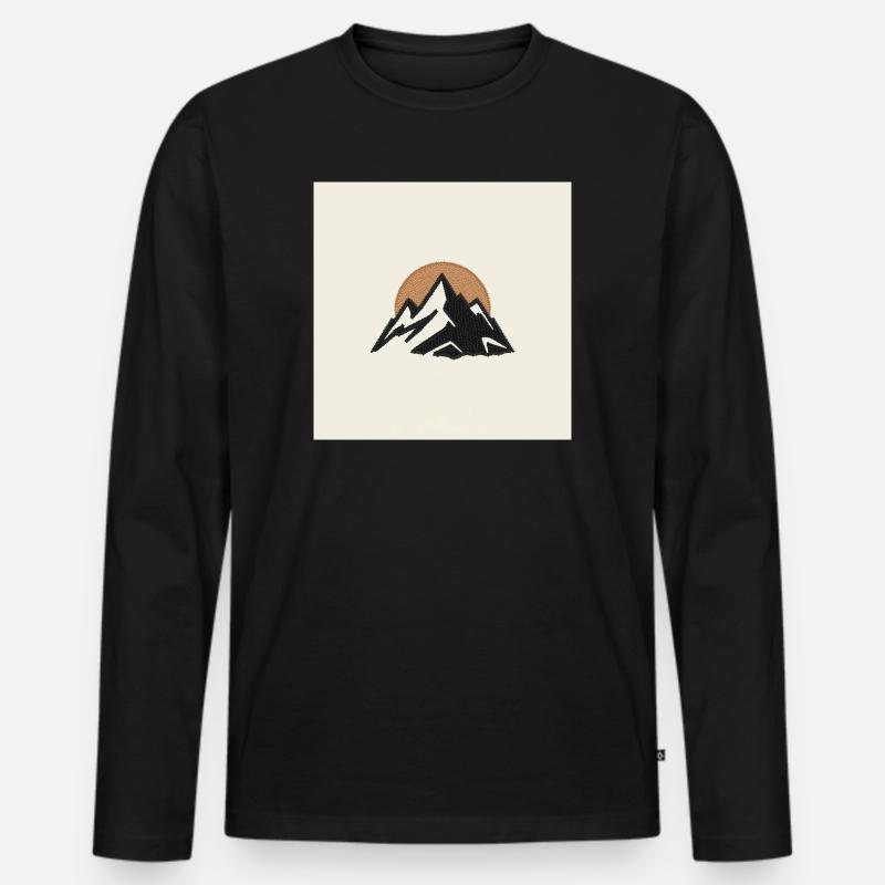Berge im Morgengrauen - Männer Premium Bio Langarmshirt - Schwarz