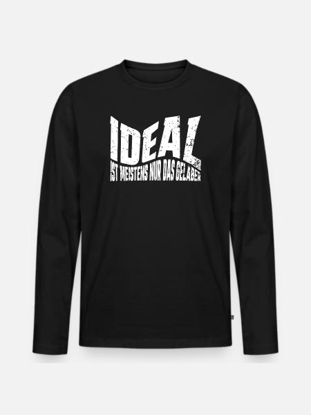 Mysterium des Selbstverständnisses - Männer Premium Bio Langarmshirt - Schwarz