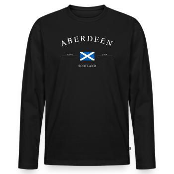 Aberdeen, Écosse – Souvenir et cadeau des Fêtes - T-shirt manches longues Premium bio Homme - noir - Devant - Nico (187cm)