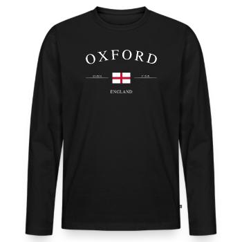 Oxford, Angleterre – Souvenir et cadeau des Fêtes - T-shirt manches longues Premium bio Homme - noir - Devant - Nico (187cm)