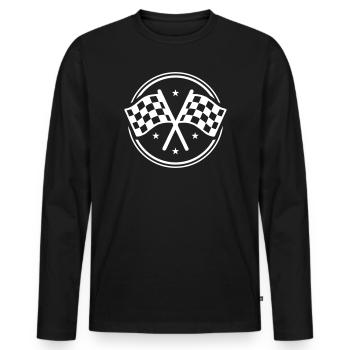 Racing race flag checkered flag - Men's Premium Organic Long Sleeve Shirt - black - Front - Nico (187cm)