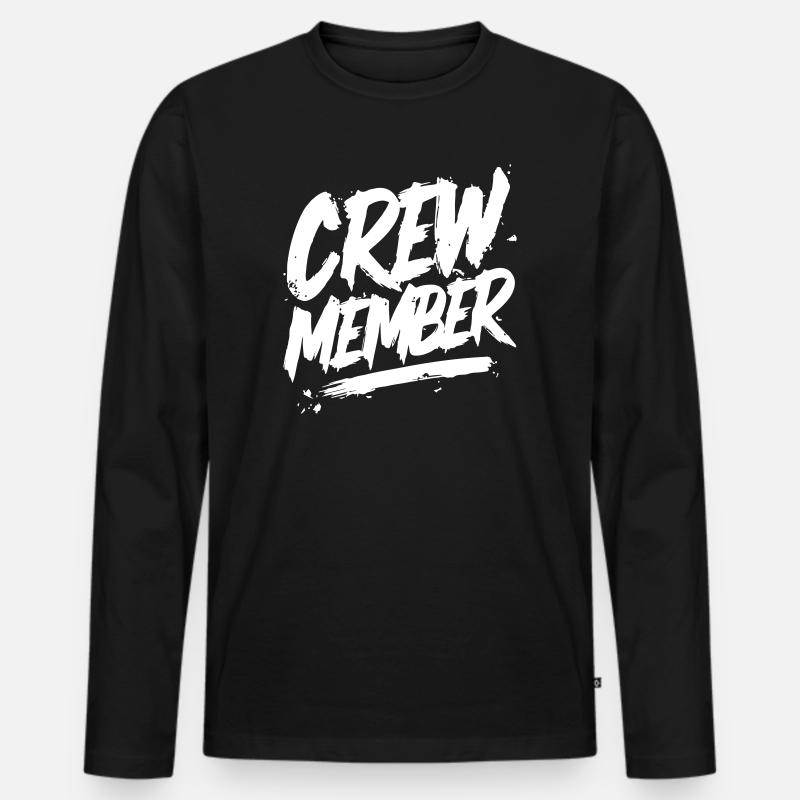 Crew Member - Männer Premium Bio Langarmshirt - Schwarz