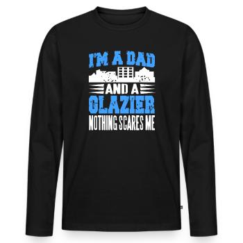 Retired Glazier Celebration Window Worker Humor - Männer Premium Bio Langarmshirt - Schwarz - Vorne - Nico (187cm)
