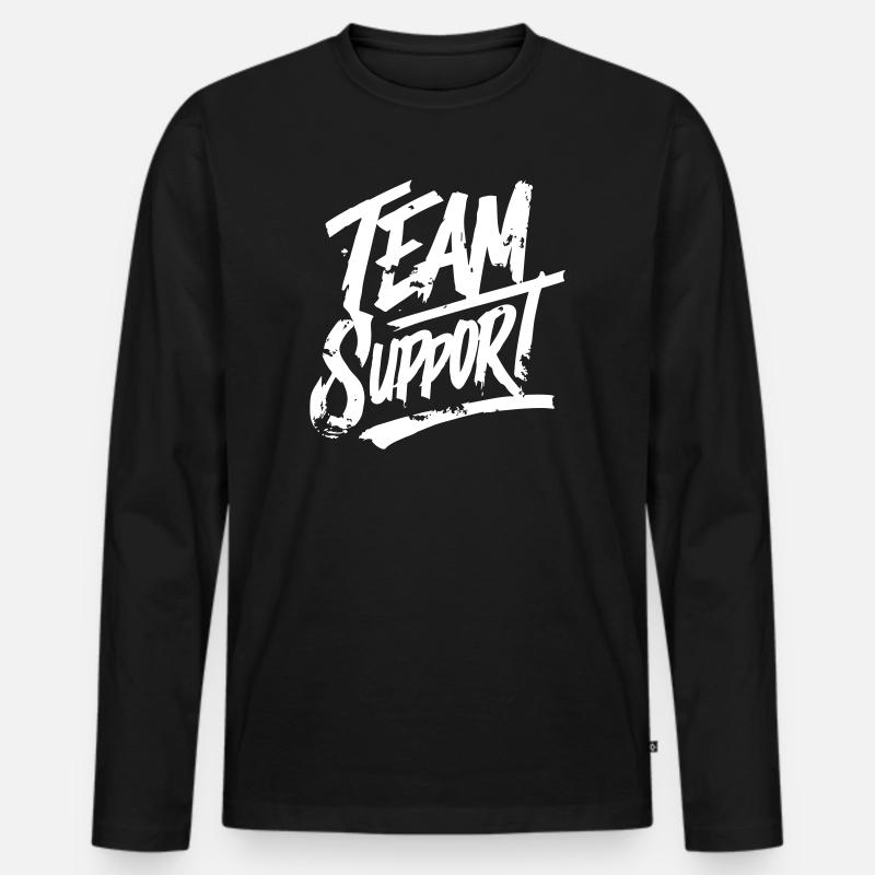 Team Support Verein - Männer Premium Bio Langarmshirt - Schwarz