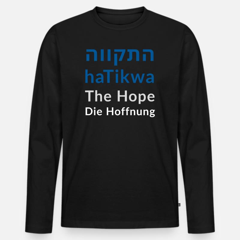 haTikwa - Die Hoffnung - Männer Premium Bio Langarmshirt - Schwarz