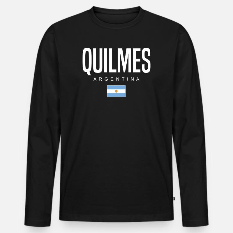 Quilmes Argentinien Argentinier - Männer Premium Bio Langarmshirt - Schwarz
