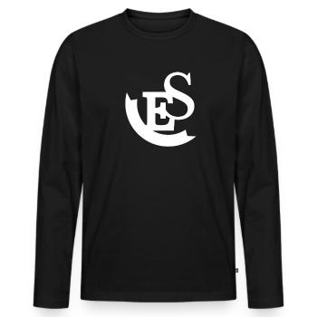 Design abstrait minimaliste en noir et blanc - T-shirt manches longues Premium bio Homme - noir - Devant - Nico (187cm)