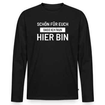 Moving helper neighbor neighborhood help - Men's Premium Organic Long Sleeve Shirt - black - Front - Nico (187cm)